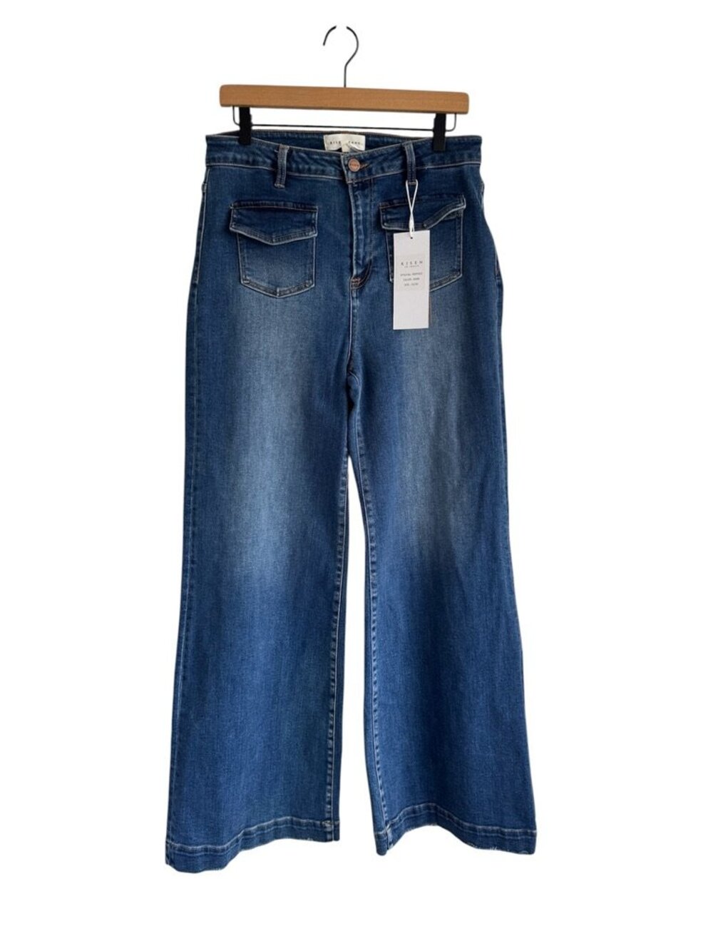 Risen Wide Leg Medium Wash High Rise Jeans 15/32 NWT